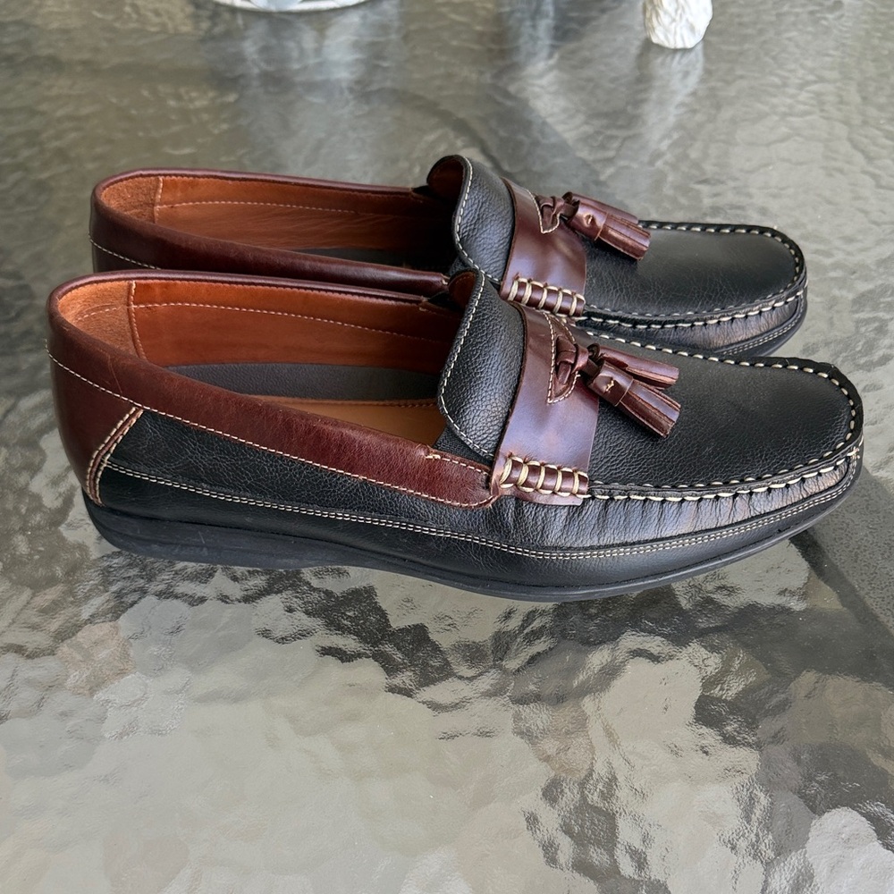 Men's Black and Brown Loafers